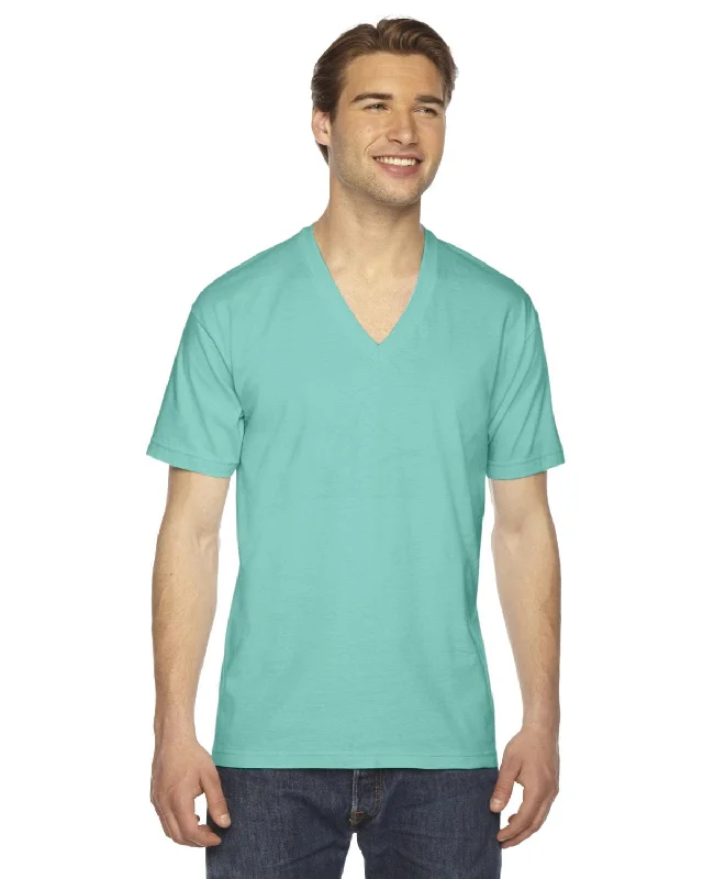 American Apparel Unisex Fine Jersey Short Sleeve V-Neck T-Shirt | Mint