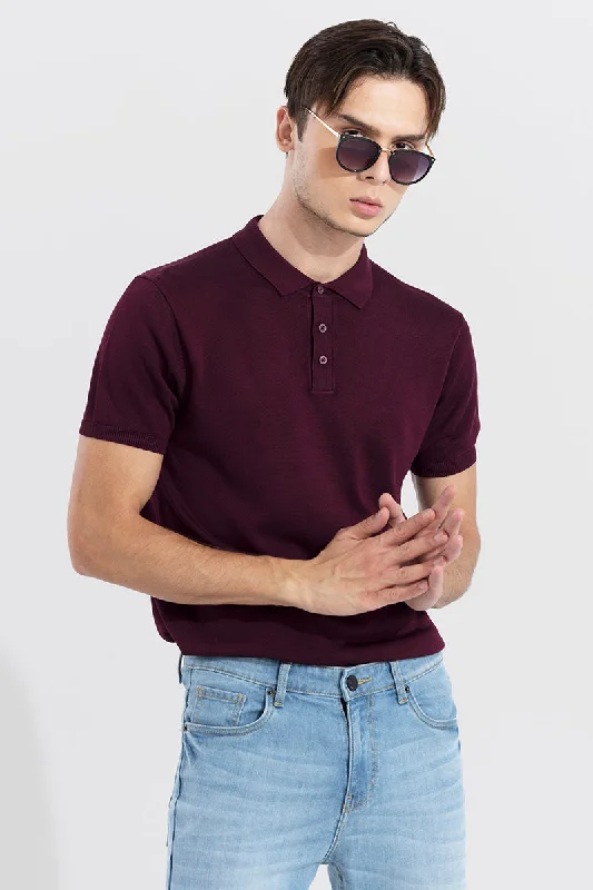 Effortless Chic Wine Polo T-Shirt