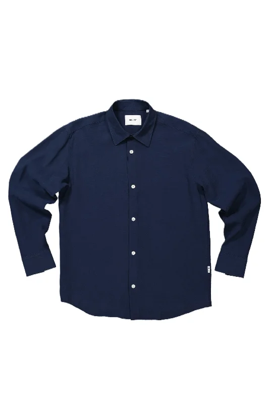 NN07 5971 Freddy No Pkt LS Shirt Navy Blue