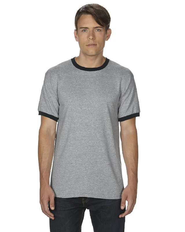 Gildan DryBlend Ringer T-Shirt | Sport Grey/ Blk