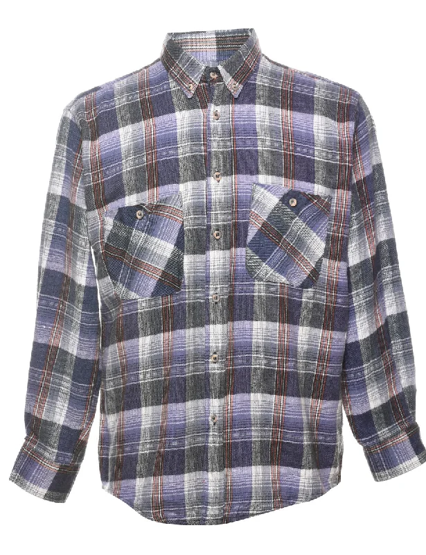 Long Sleeved Checked Shirt - L