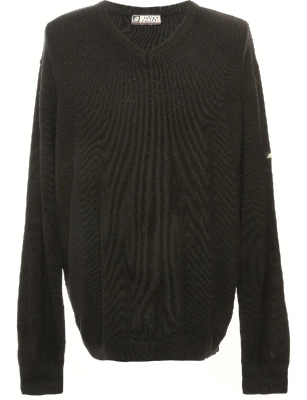 Long Sleeved Black Jumper - L