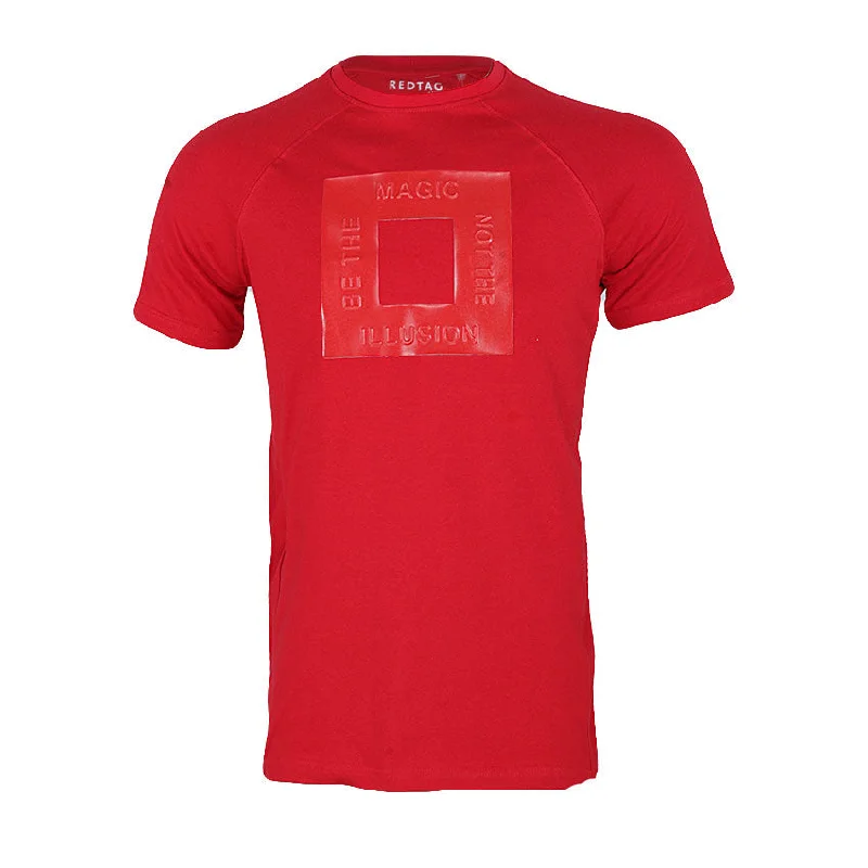 REDTAG Men's Red T-Shirts