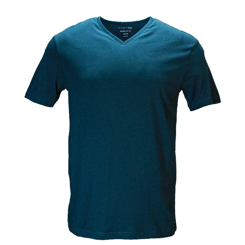 Teal V Neck T-Shirts Teal