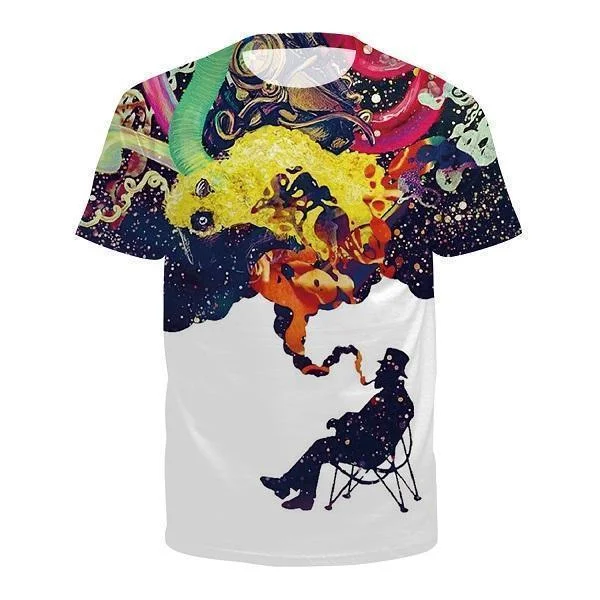 T-Shirt, Smoke Print T-Shirts Harajuku T-Shirt