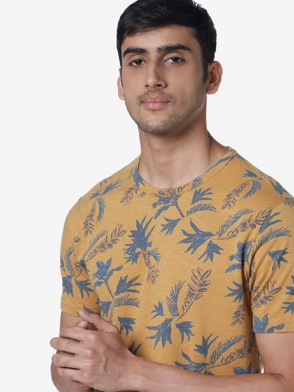 ETA Ochre Floral Slim Fit T-Shirt