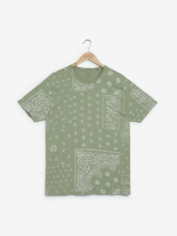 ETA Sage Paisley Design Slim-Fit T-Shirt