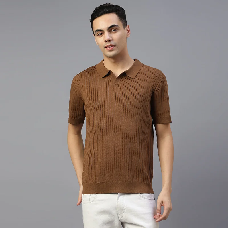 Mustard Plain Lining Polo T-shirt