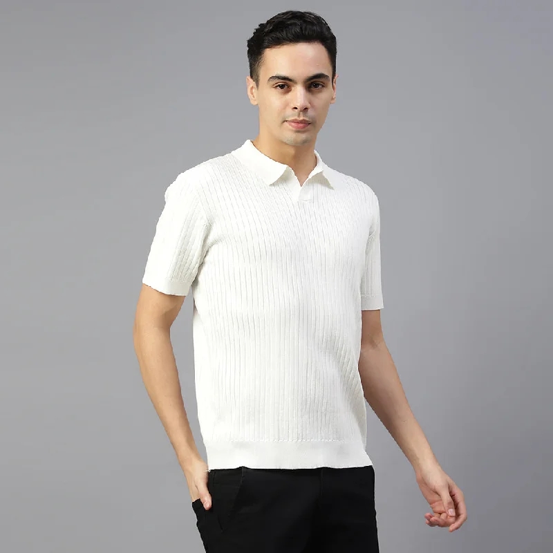 White Plain Lining Polo T-shirt