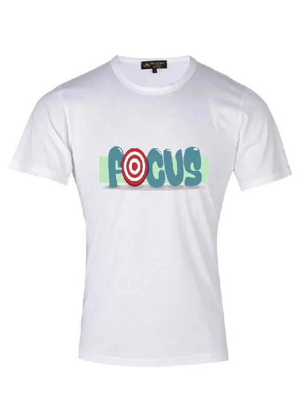 Focus Motivational Custom Text  White T-shirt