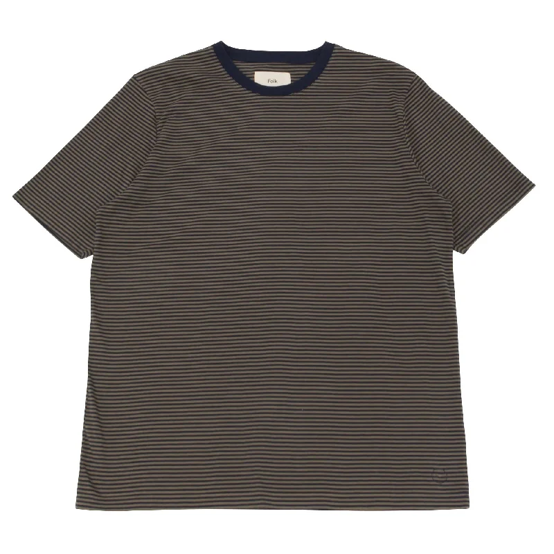 1X1 Stripe Tee - Navy/Sage