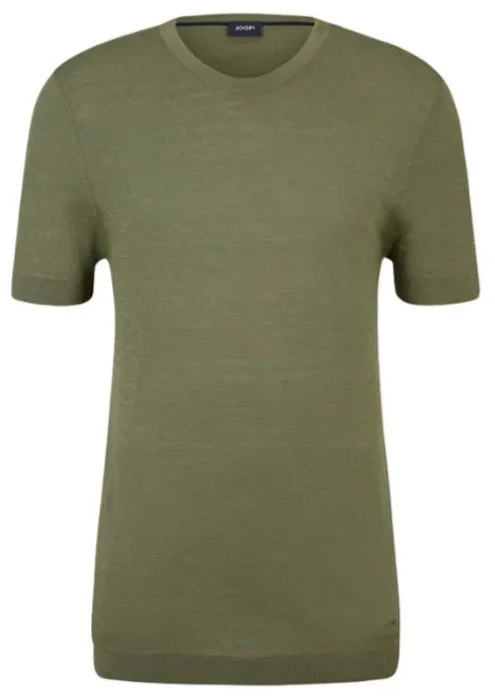 ID24164-Joop Green Cotton Linen T-Shirt