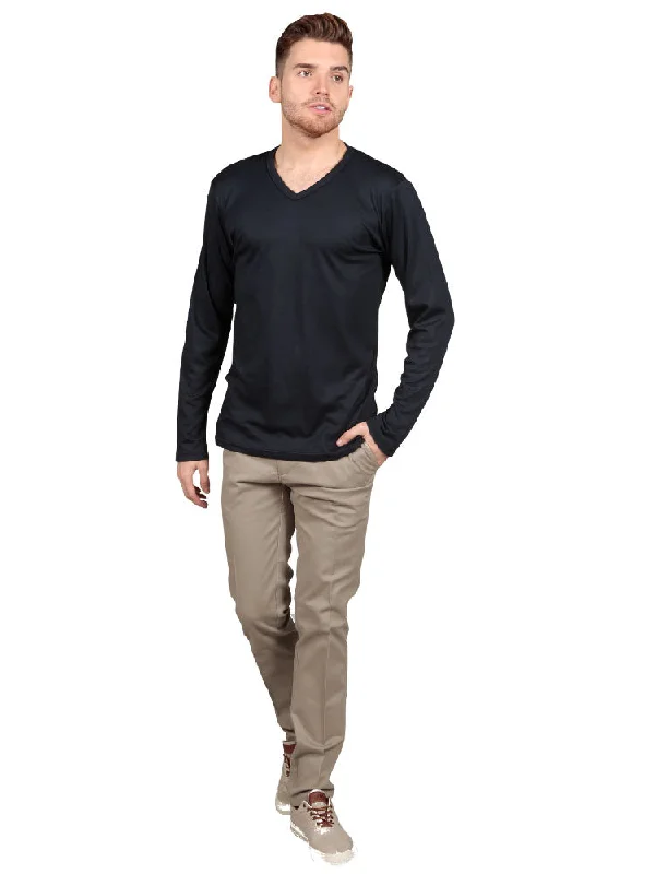 Long Sleeve V Neck - Navy