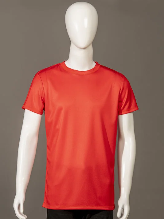 Men Crew Neck Red Sports T-shirt