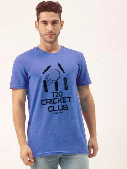 Mens halfsleeve cricket printed t-shirt