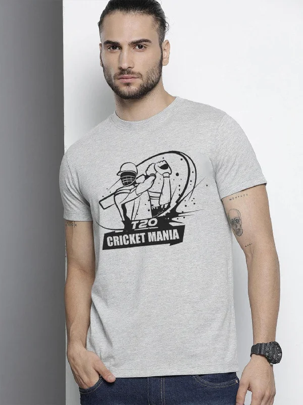 Mens halfsleeve cricket printed t-shirt