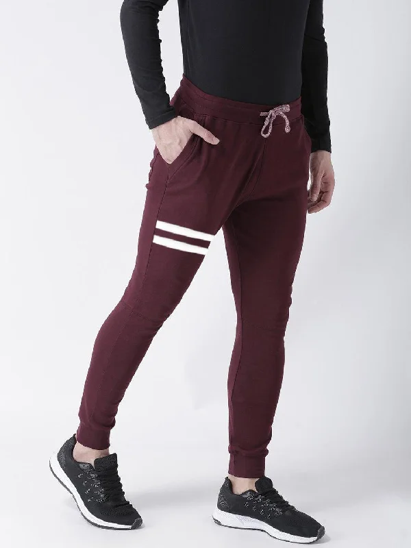 Young Trendz Mens Jogger Maroon Color Lines Track Pants