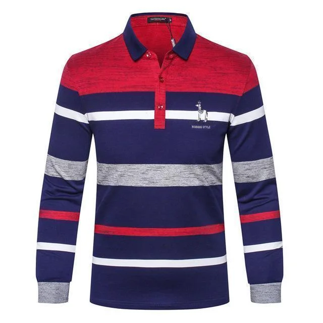 Men's Polo Shirt Striped T-Shirt