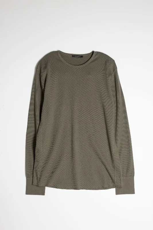 NS2153-7 Mesh Thermal Long Sleeve Crew in Army Green