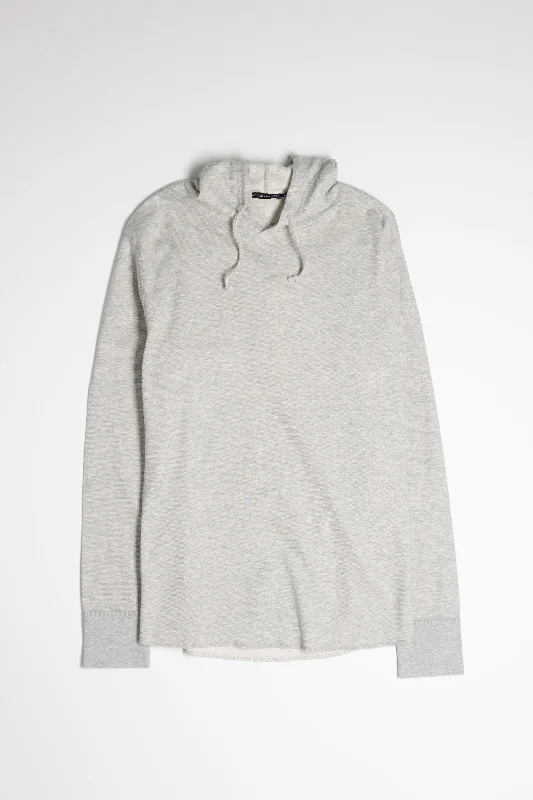 NS2155-6 Mesh Thermal Pullover Hoodie in Melange Grey