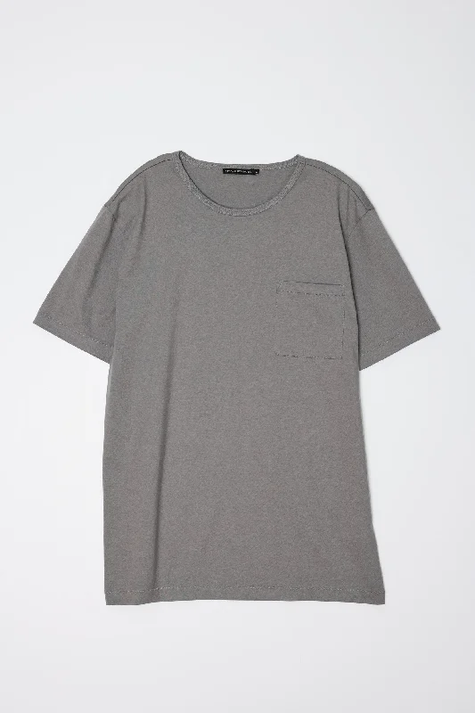 NS2168-5 Base Jersey Pocket Crew in Grey