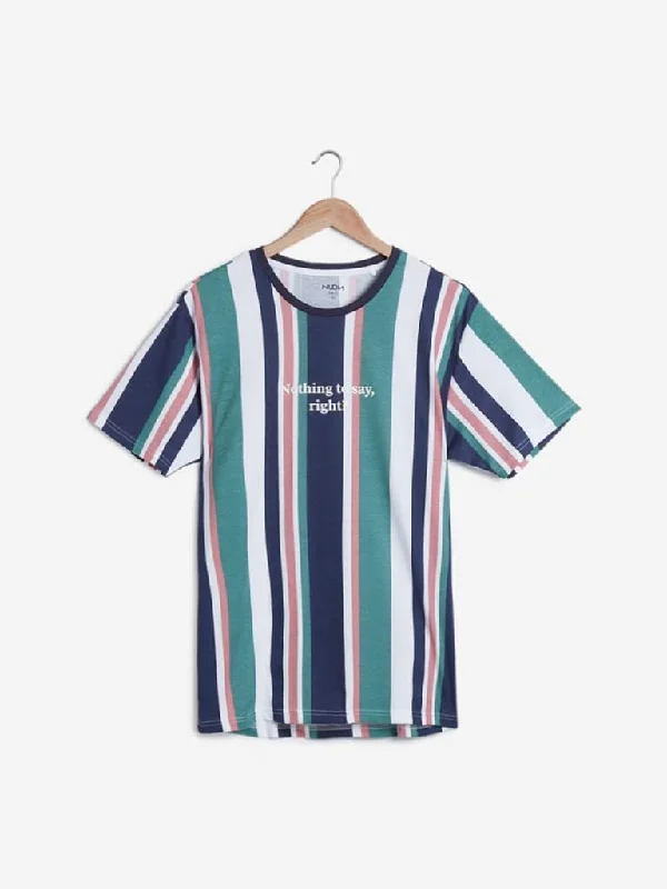 Nuon Navy Striped Slim-Fit T-Shirt