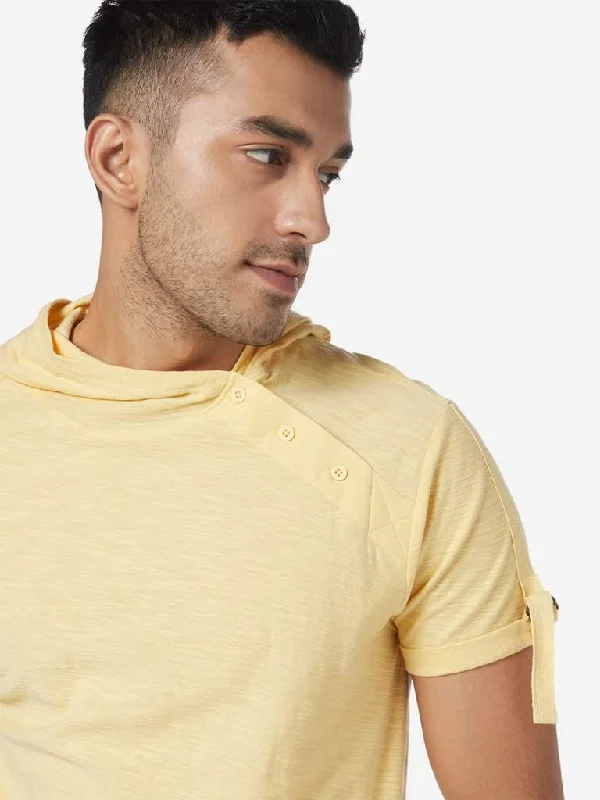 Nuon Yellow Slim-Fit Hooded T-Shirt