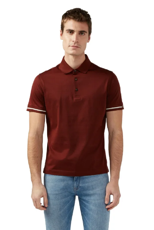 ID50322-Pal Zileri 3 Button Polo Bordeaux