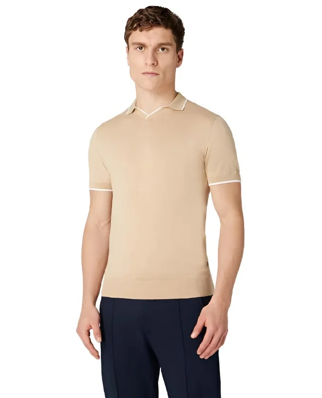 ID50114-Remus Ecru Skipper Collar Polo Shirt