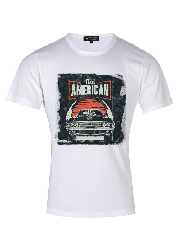 Retro American Car White T-Shirt