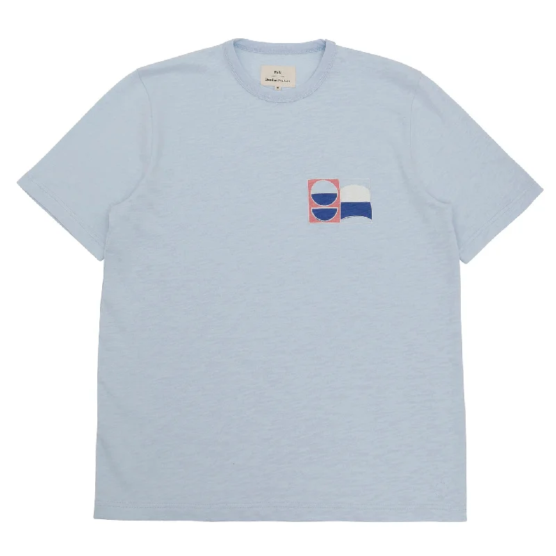 Slub Embroidery Tee - Ice Blue Moon DP