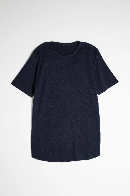 NS2163-5 Slub 1x1 Short Sleeve Crew in Navy