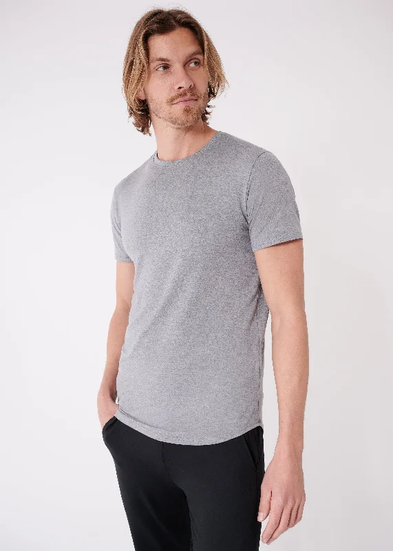 Summit Curved Hem T-Shirt | Medium Heather Grey