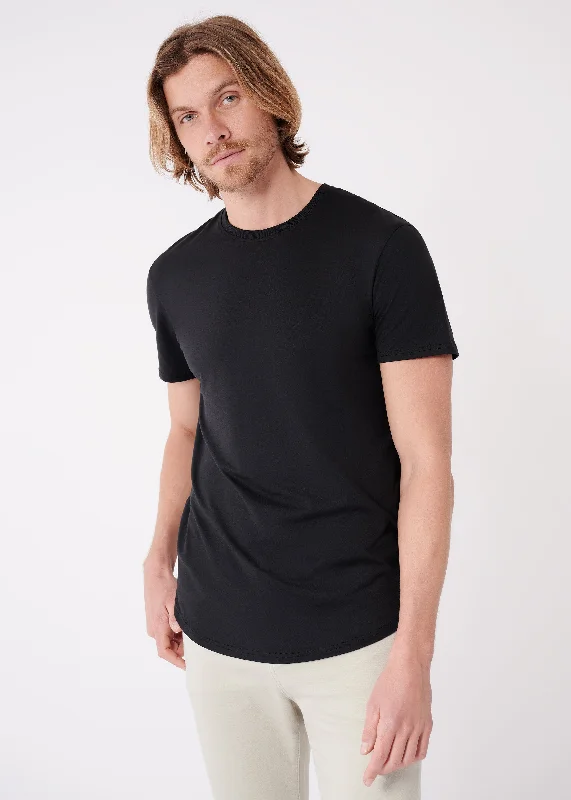 Summit Curved Hem T-Shirt | Black