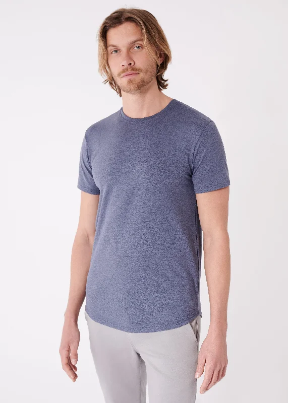 Summit Curved Hem T-Shirt | Heather Blue