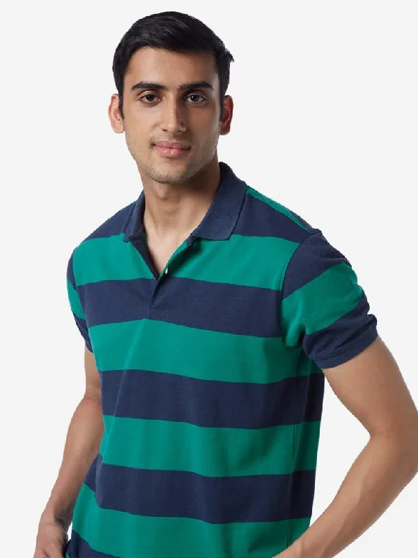 WES Casuals Green Slim-Fit Polo T-Shirt