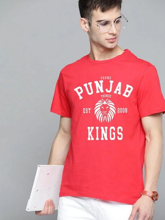 Half Sleeve Mens Punjab IPL T-Shirts