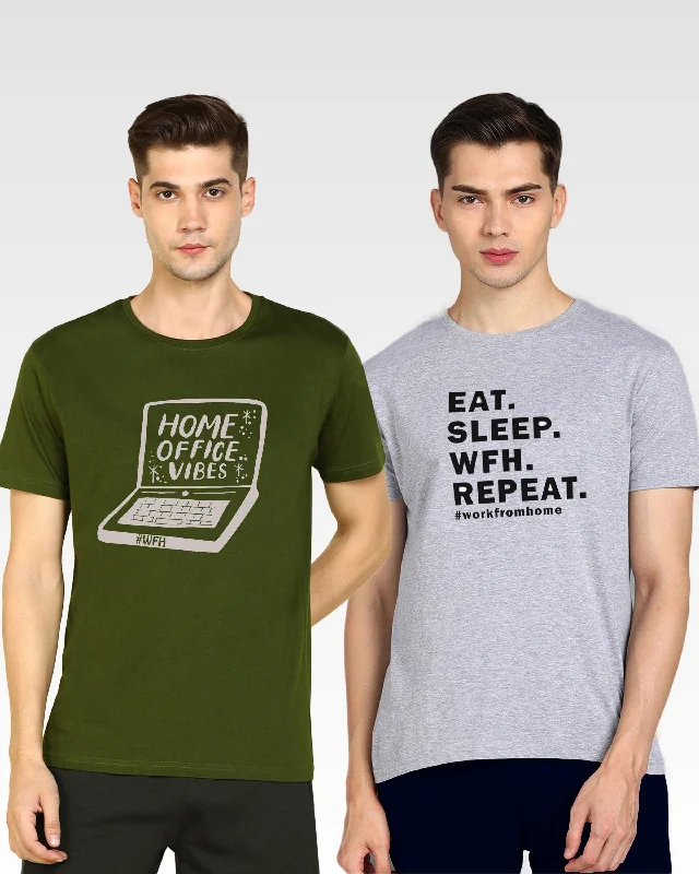 Mens Printed Combo TShirt - 2pcs Pack