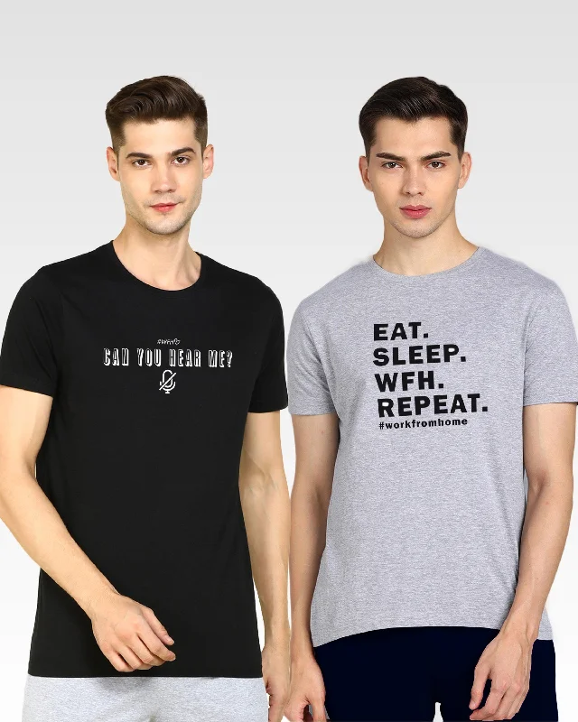 Mens Printed Combo TShirt - 2pcs Pack