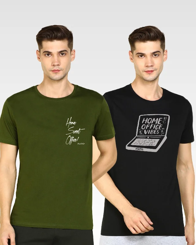 Mens Printed Combo TShirt - 2pcs Pack