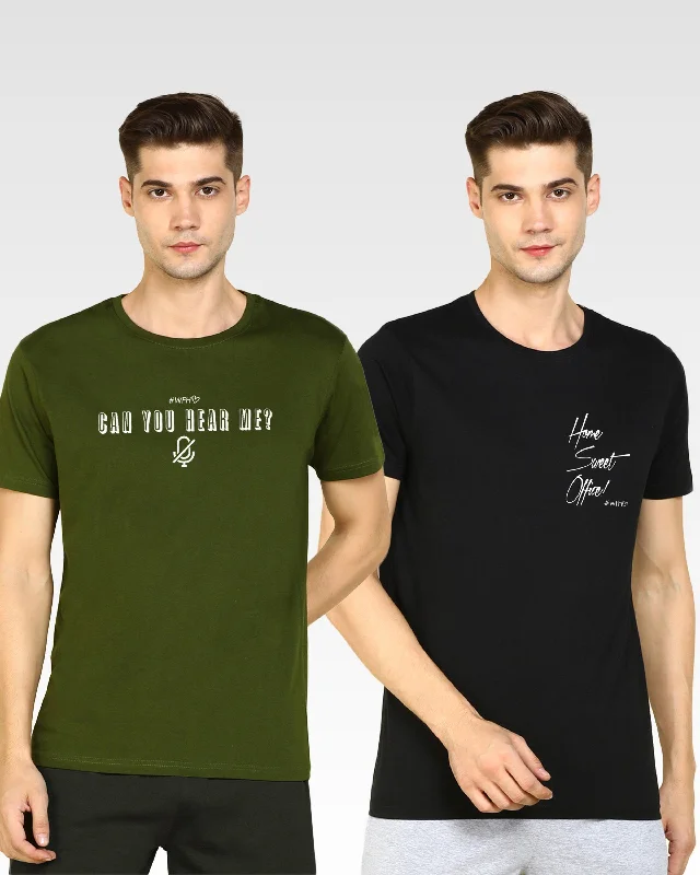 Mens Printed Combo TShirt - 2pcs Pack