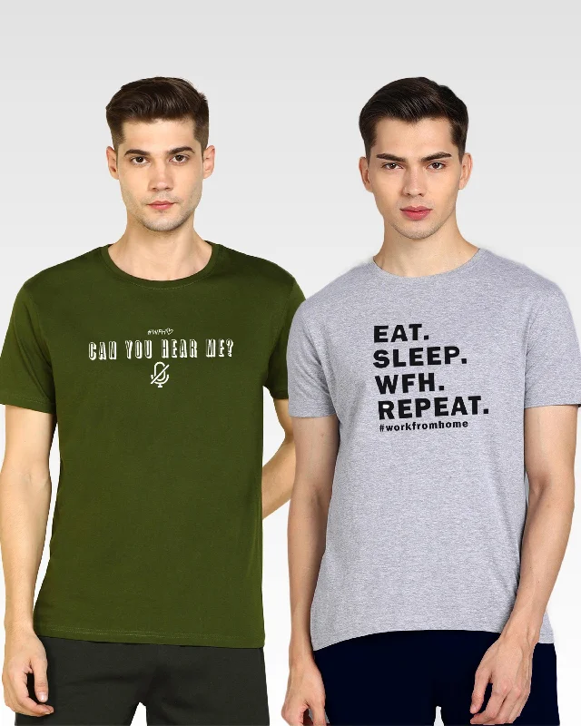 Mens Printed Combo TShirt - 2pcs Pack