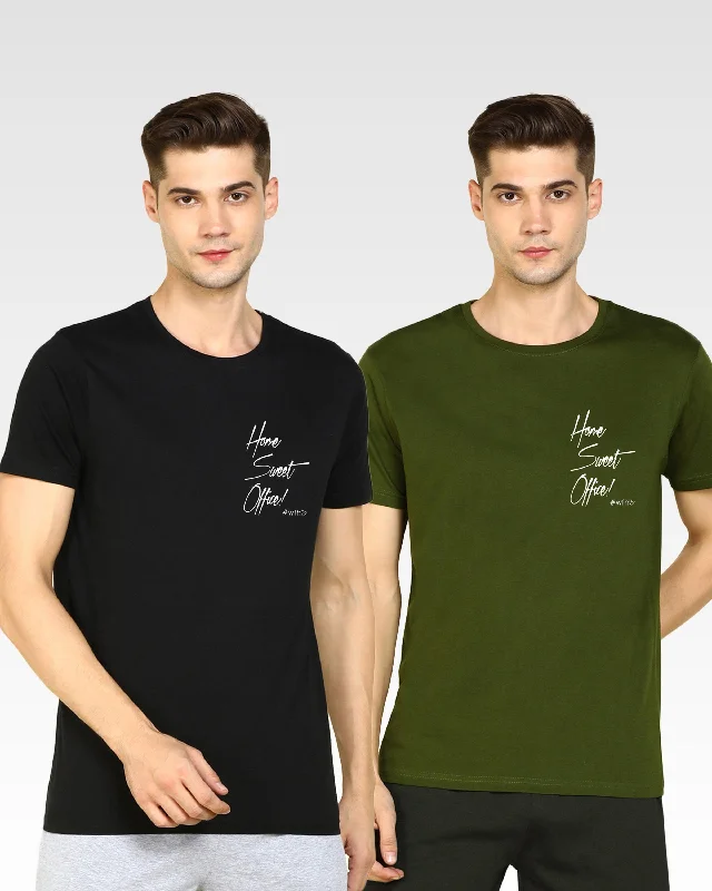 Mens Printed Combo TShirt - 2pcs Pack